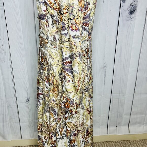 Soft Surroundings Mekness Metallic Floral Maxi Shirt Dress Duster Size S Boho - Picture 9 of 15